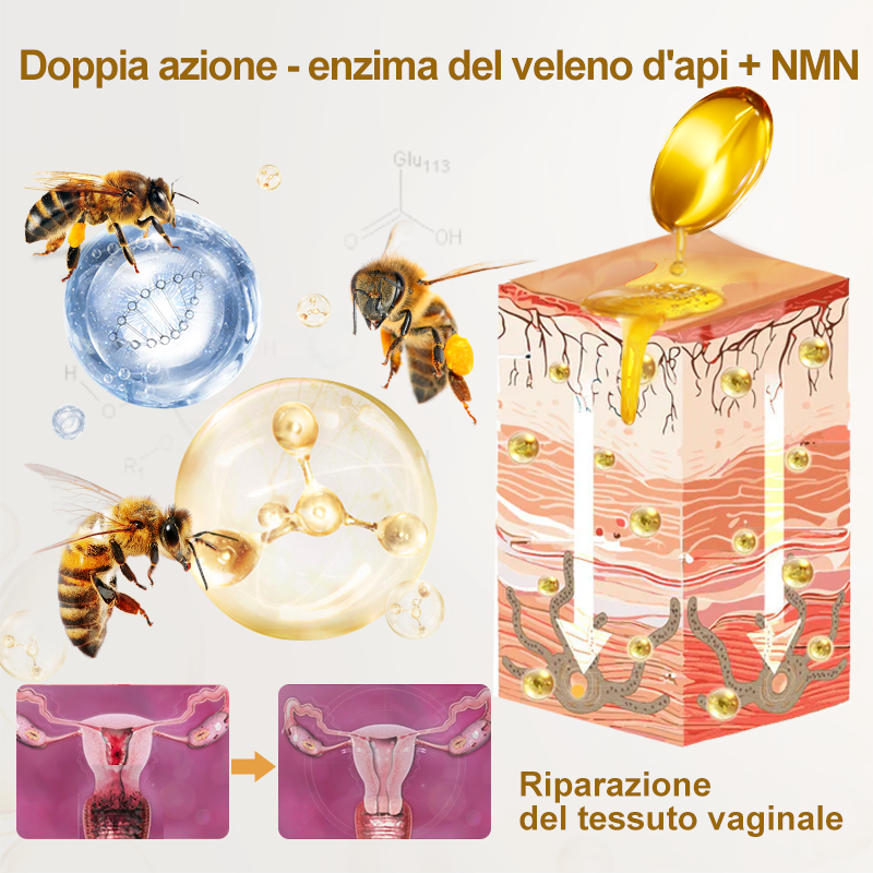 Bee Venom NMN Natural Repair Capsule vaginali [Per tutti i problemi vaginali e ormonali] 💐